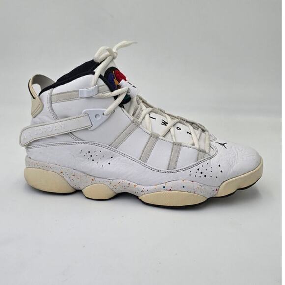 Air Jordan 6 Rings Confetti Paint Splatter 322992-100 Basketball Shoe Men's 8.5 - Picture 2 of 10